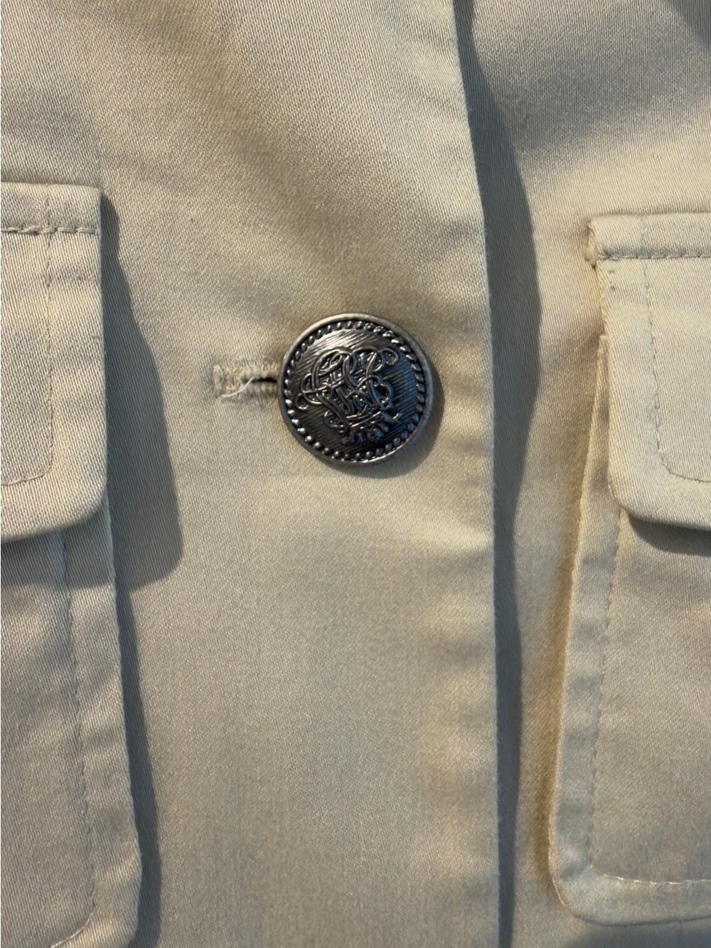 Women's Cotton Utility Jacket with Stand Collar - Khaki - Picture 6 of 6